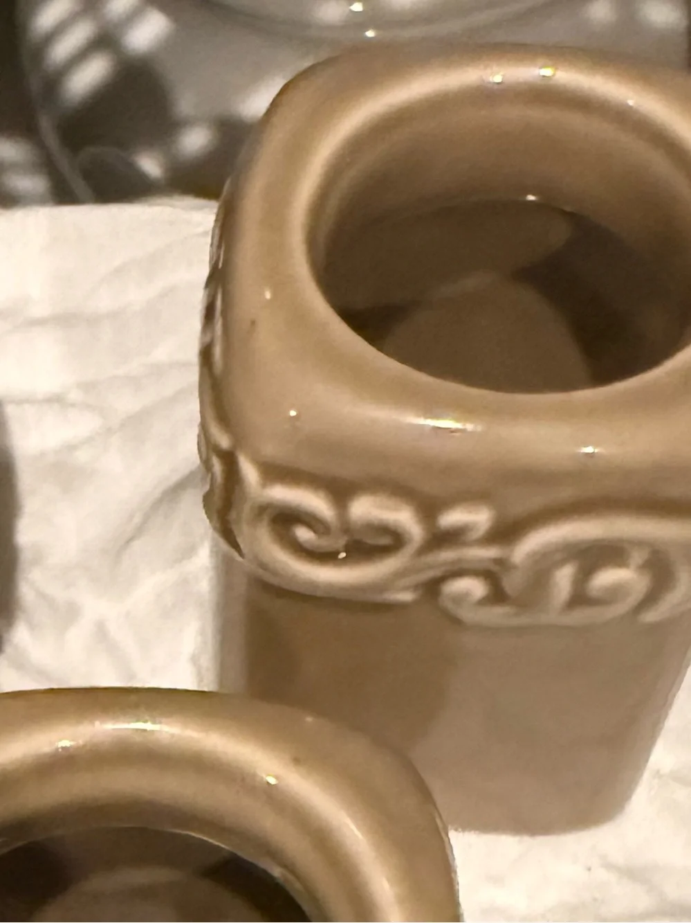 Set of 3 Drake Design Food Safe Ceramic Holders – Taupe